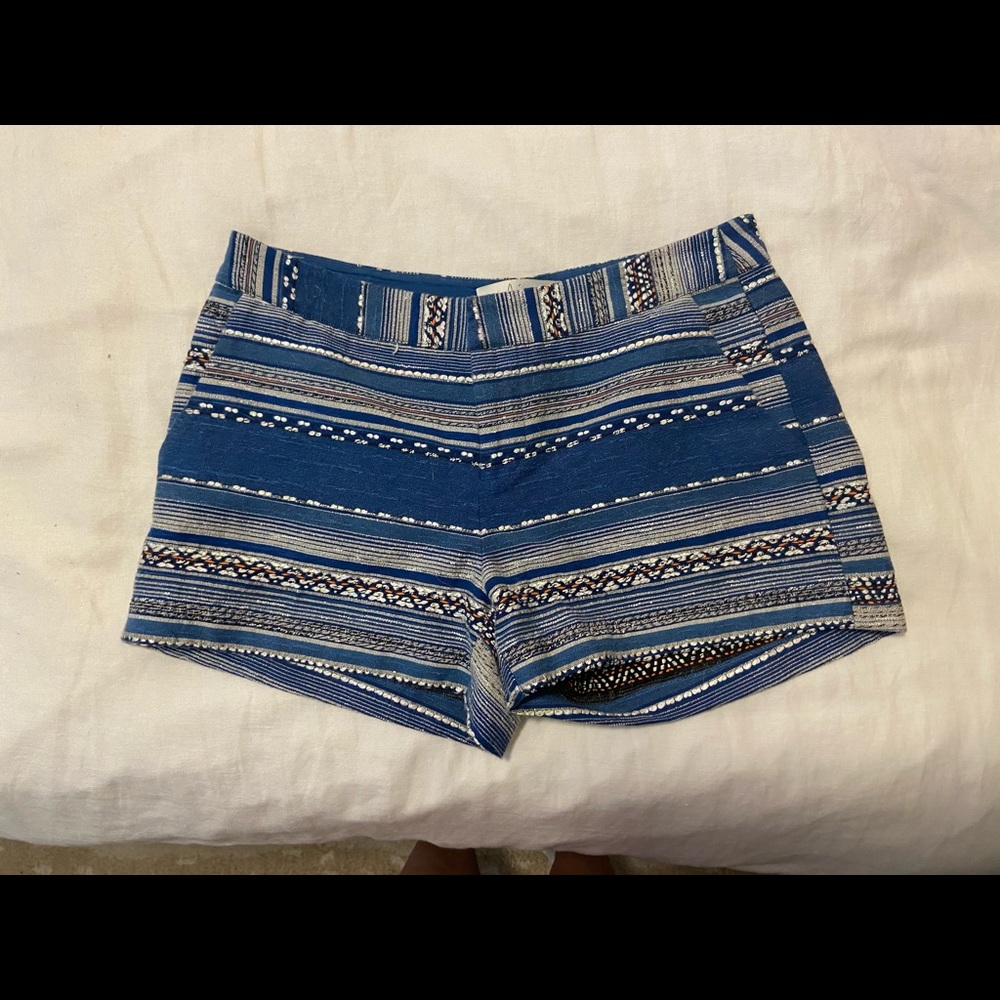 Joie Embroidered Blue Shorts